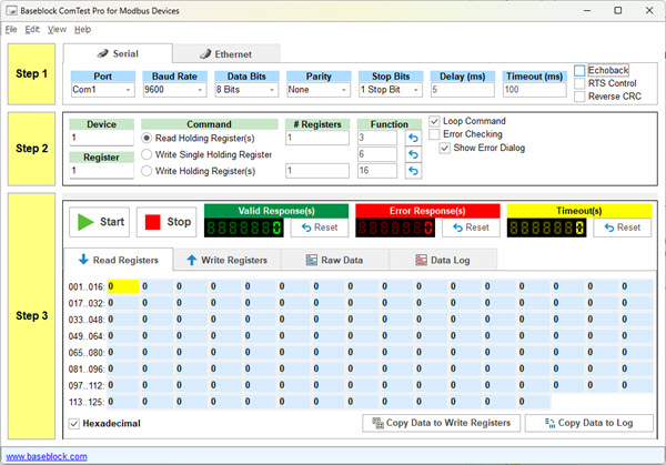ComTest Pro Software Screenshot
